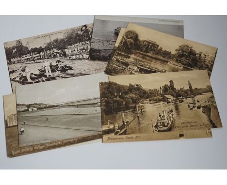 A collection of vintage topographical postcards including some local views