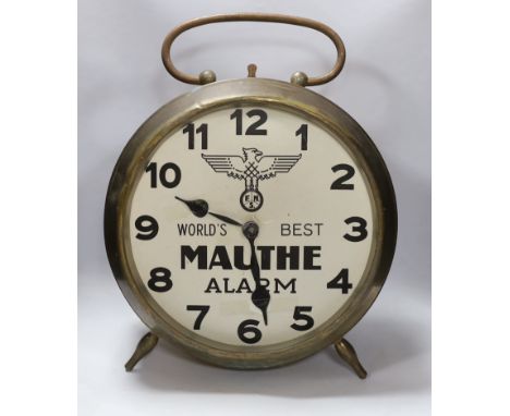 A World's best Mauthe alarm clock, now electric, 59cm high