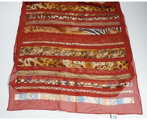 A Salvatore Ferragamo silk scarf "Leopard Jungle", print in box