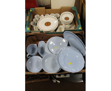 TWO PART DINNER SERVICES BY J.G. MEAKIN TO INCLUDE GLAMOUR AND INCA PATTERNS 
