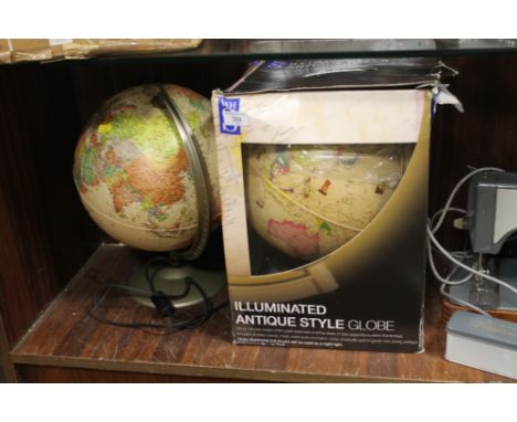 TWO LIGHT UP GLOBE LAMPS 