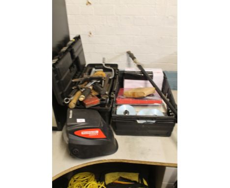 A QUANTITY OF ASSORTED TOOLS, ETC TO INCLUDE A WELDING MASK
