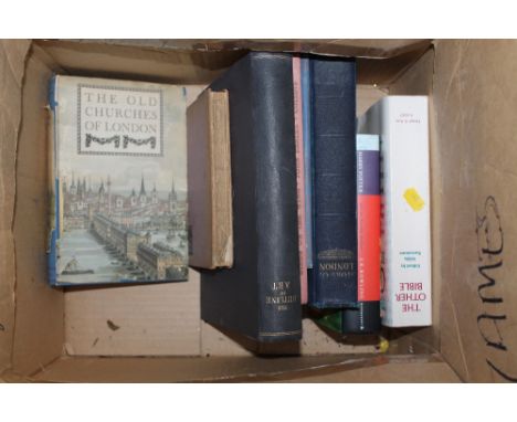 A BOX OF BOOKS TO INCLUDE A HARRY POTTER FIRST EDITION AND "CATS NOT BY LOUIS WAIN", ETC 