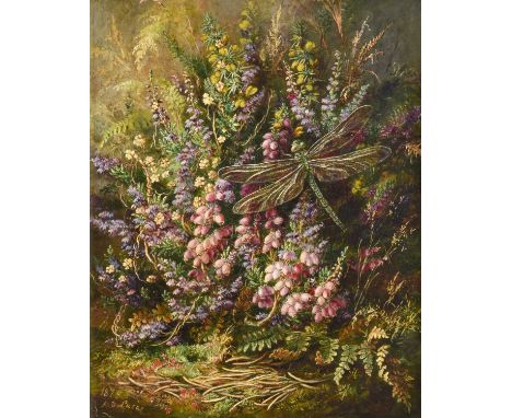 Albert Durer Lucas (1828-1918)"Dragonfly"Signed and dated 1879, inscribed on stretcher verso, oil on canvas, 24cm by 19cmWalk