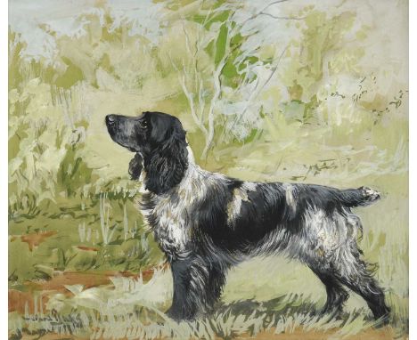 Ruben Ward Binks (1880-1950)" A portrait of Mr. Shepherd's Walwyn Cocker Spaniel"Signed, with inscribed artist's label verso,