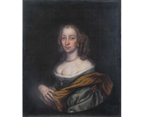 Circle of Sir Peter Lely (1618-1680)Portrait of a lady, bust length in a feigned ovalOil on canvas, 76.5cm by 64cm (unframed)