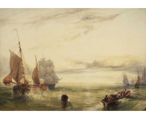 William Callow, RWS (1812-1908)"The Mouth of the River Early Morning"Signed and dated 1837, watercolour with scratching out, 