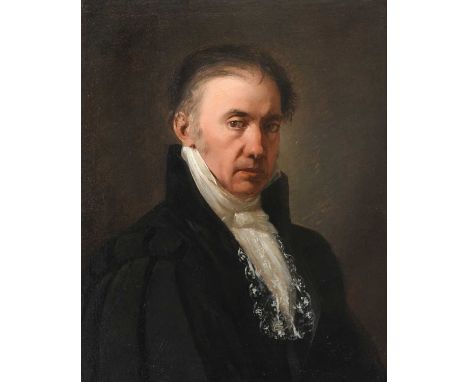 Circle of Francisco Jose de Goya y Lucientes (1746-1828) SpanishPortrait of a man, head and shoulders, wearing a black jacket