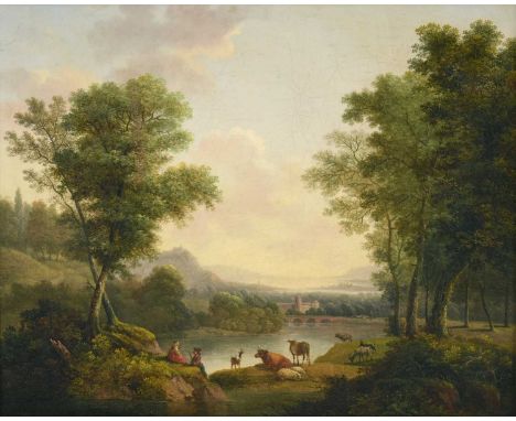 George Lambert (1700-1765)Italianate River Landscape (c.1755)Oil on canvas, 31cm by 38.5cm Private Collection, UK  Footnote: 