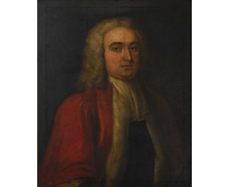Follower of John Riley (18th century)Portrait of a Judge, half length, wearing a white powdered wig and red open robeOil on c