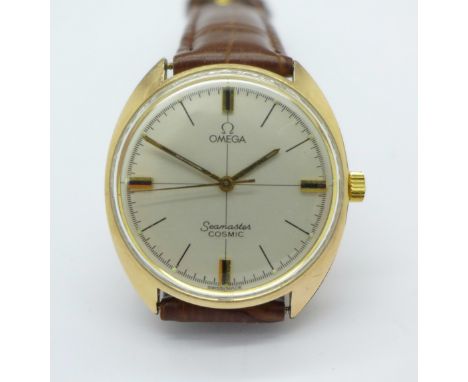 A gentleman's Omega Seamaster Cosmic manual wristwatch, dial restored, case back a/f