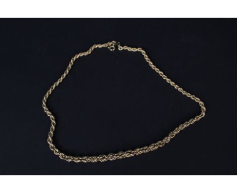 A 9ct gold rope chain necklace