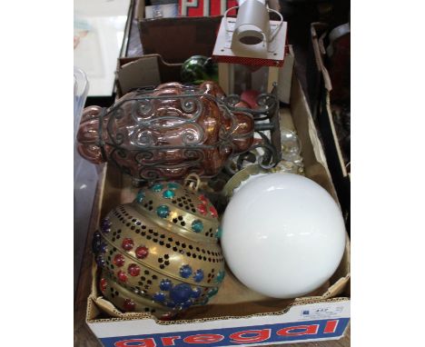 Lighting items to include droplet wall lamps, hall lanterns etc