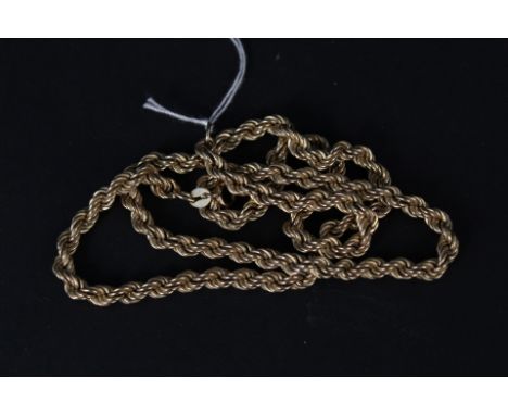 A 9ct gold rope chain necklace
