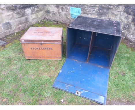 Two vintage deed boxes