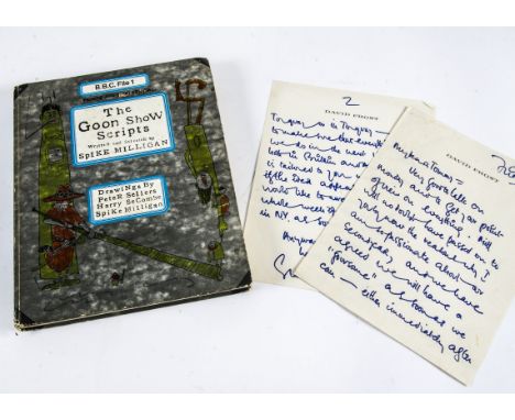 The Goons, The Goon Show Scripts books together with a letter from David Frost on his headed note paper to Tommy Cooper, a fr
