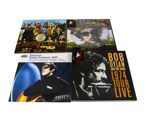 Sixties LPs, three albums and a Box Set comprising Bob Dylan - 1974 Tour Live (Box Set - sealed), Bob Dylan - Decades  Live (