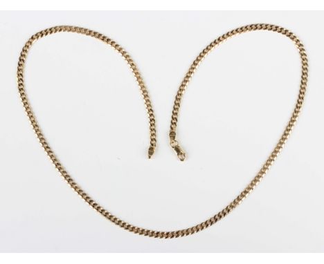 A 9ct gold faceted curblink neckchain on a sprung hook shaped clasp, weight 8g, length 46cm.Buyer’s Premium 29.4% (including 