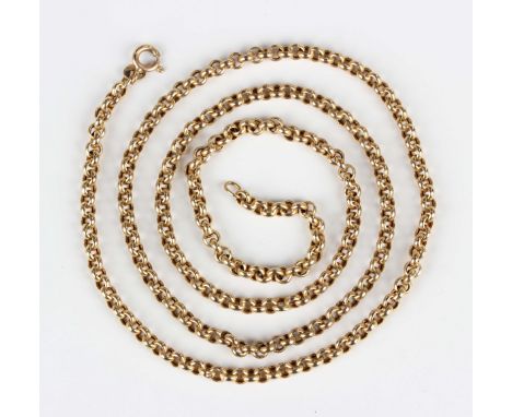 A 9ct gold circular link neckchain on a boltring clasp, weight 9.5g, length 61cm.Buyer’s Premium 29.4% (including VAT @ 20%) 