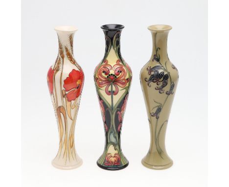 Including a large slender vase in the 'Poppy Harvest' design (31cms high, 2009, designed by Emma Bossons), a tall vase in the