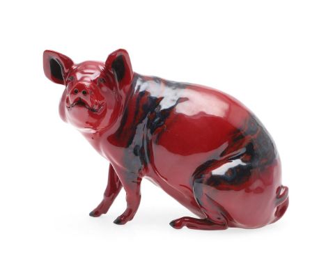 A Royal Doulton flambe model of a Pig, BA 78, modelled by Alan Maslankowski, limited edition 102/150, boxed and with a certif
