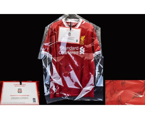 Liverpool Football Club Interest Official Club Issued Signed Shirt With Autographs Of Eleven Of The 2017/18 Squad A brand new