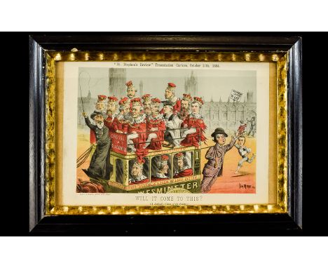 Tom Merry Framed Colour Lithograph Presentation Cartoon 'Will It Come To This (A Radical's Vision Of The Future)' From St Ste