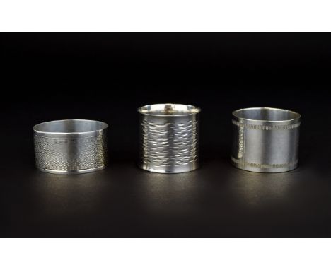 A Small Collection of Vintage Silver Napkin Holders, Various Designs and Makers. All Napkin Holders are In Good Condition. 95
