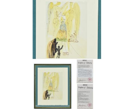 J Estrade Limited Edition Wood Engraving In Colour After The Watercolour By Salvador Dali 'The Triumph Of Christ And The Virg