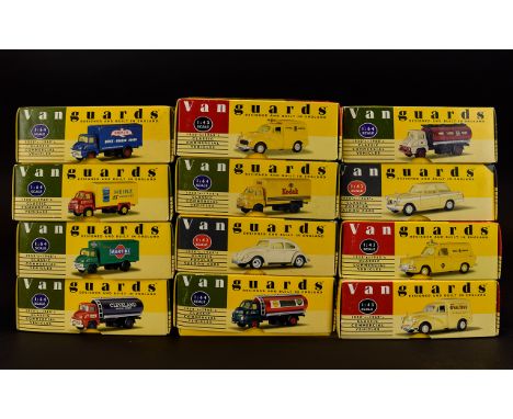 A Collection Of Vanguards Cars 12 in total. Including Kodak Bedford ''S'' Type Van,  Ovaltine Morris Minor Van, Cleveland Mot