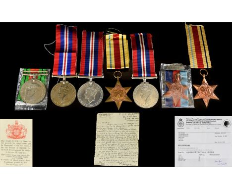 Collection of World War II Military Medals ( 7 ) Medals In Total. Awarded to Aircraftsman First Class P.J. Henegan - Killed I