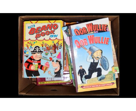 A Collection of Assorted Hardback Children's Annuals. Including Oor Wullie, The Broons, Rupert The Bear, various Rupert Annua