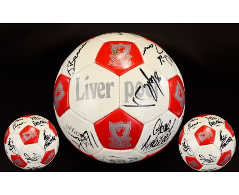 Liverpool Football Club Autograph Interest Legends Signed Football An official L.F.C football extensively signed by several p