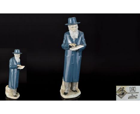 Nao by Lladro Porcelain Figure ' Jewish Rabbi ' Issued 1982 - 2002. Stands 12.25 Inches High. 1st Quality & Mint Condition. 