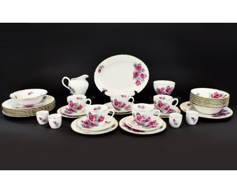 Royal Wessex Part Tea Set Total 45 Pieces. Compromising of eight soup bowls, an oval plate, four egg cups, a milk jug, a suga