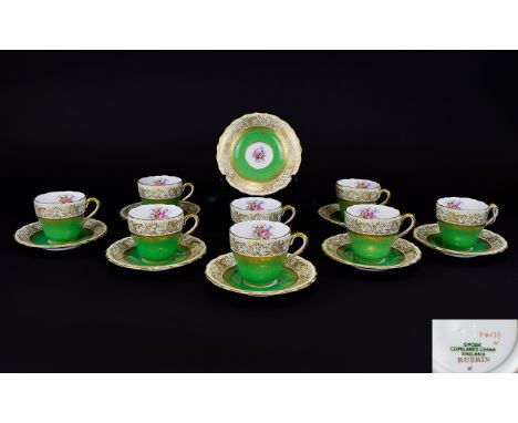 Ruskin ' Pattern ' Spode / Copeland Hand Finished - Demitasse ( 16 ) Piece Coffee Set. Comprises 8 Cups and 8 Saucers. Patter