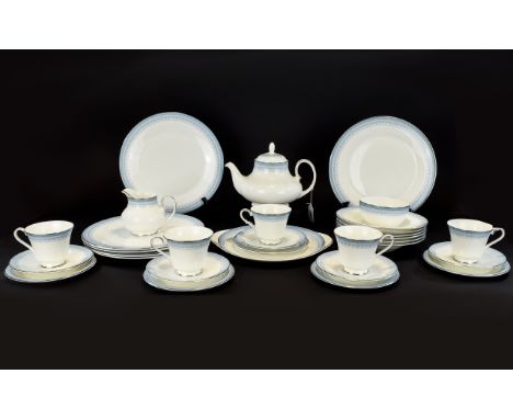 Royal Doulton Lorraine Flatware Service Thirtyfour items in total to include sandwich plate, 6 dinner plates, 6 bowls, 6 cups