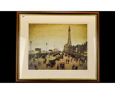 Arthur Delaney Artist Signed Limited And Numbered Edition Colour Lithograph/Print. No 635 Of 850 Pieces. The Blackpool Promen