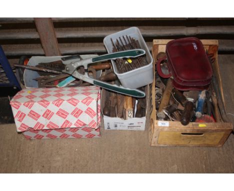 Four boxes of various hand tools 