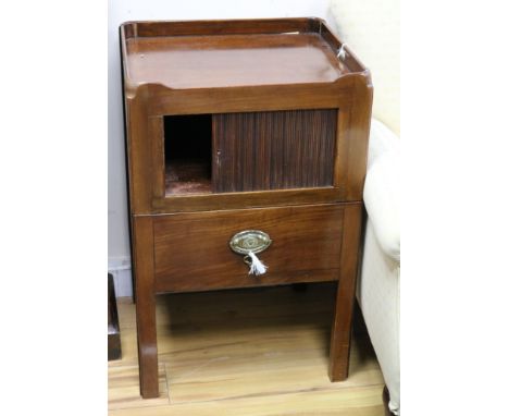A George III mahogany tray topped night commode W.49cm