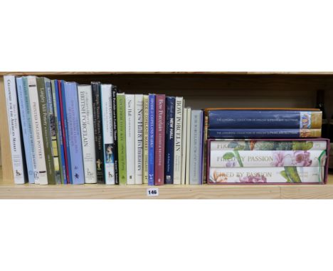 A quantity of reference books relating to porcelain including The Longridge Collection of English Slipware and Delftware, Sul