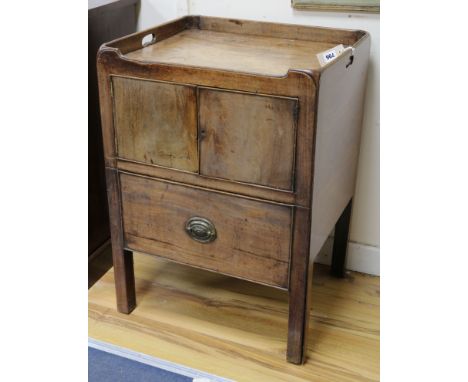 A George III mahogany tray topped night commode W.56cm