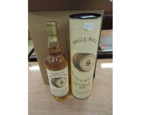 A bottle of Signatory Vintage 1979 Port Ellen distillery single malt whisky, distilled 9.3.79 bottled 8.93, cask 1849-51, bot