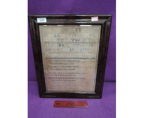 A 19th century sampler of script design, Isabella Gilloe, 1859