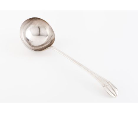 A soup ladlePortuguese silver Grooved and engraved handle Guimarães assay-marks (G-16.0) José Baptista dos Reis for (ca. 1801