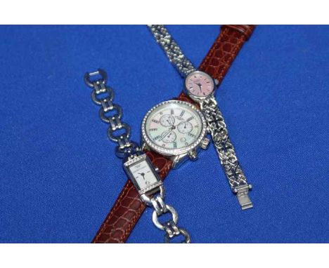 ARMANI LADY'S WRISTWATCH
with diamond set face, along with a lady's Rotary and a gent's Rotary (3) 