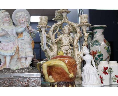 LARGE LOT OF MIXED COLLECTABLES
including Chinese crackleware vase, Chinese ceramic figure, carved hardwood stand, Japanese S