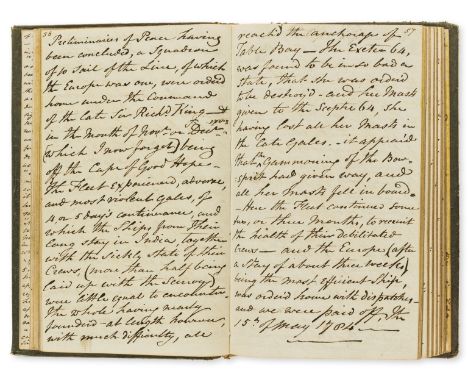 Royal Navy.- Commonplace book relating to the Royal Navy, manuscript, 225pp., slightly browned, original straight-grained mor