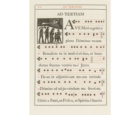 St. Dominic's Press.- Horae Beatae Virginis Mariae..., printed in red and black with musical notation, wood-engraved illustra