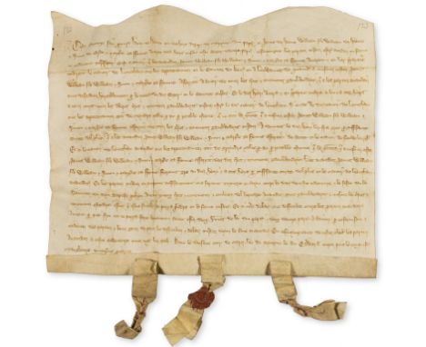 Lewisham.- Indenture, Henry de Haute and Roger de Mareyns grant to James de Haute, William son of William de Haute and Simon 
